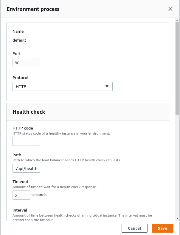 Elastic Beanstalk Monitoring endpoint