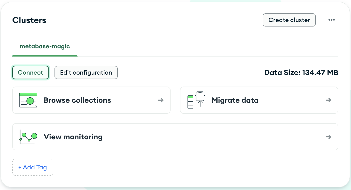 Снимок экрана вашего кластера