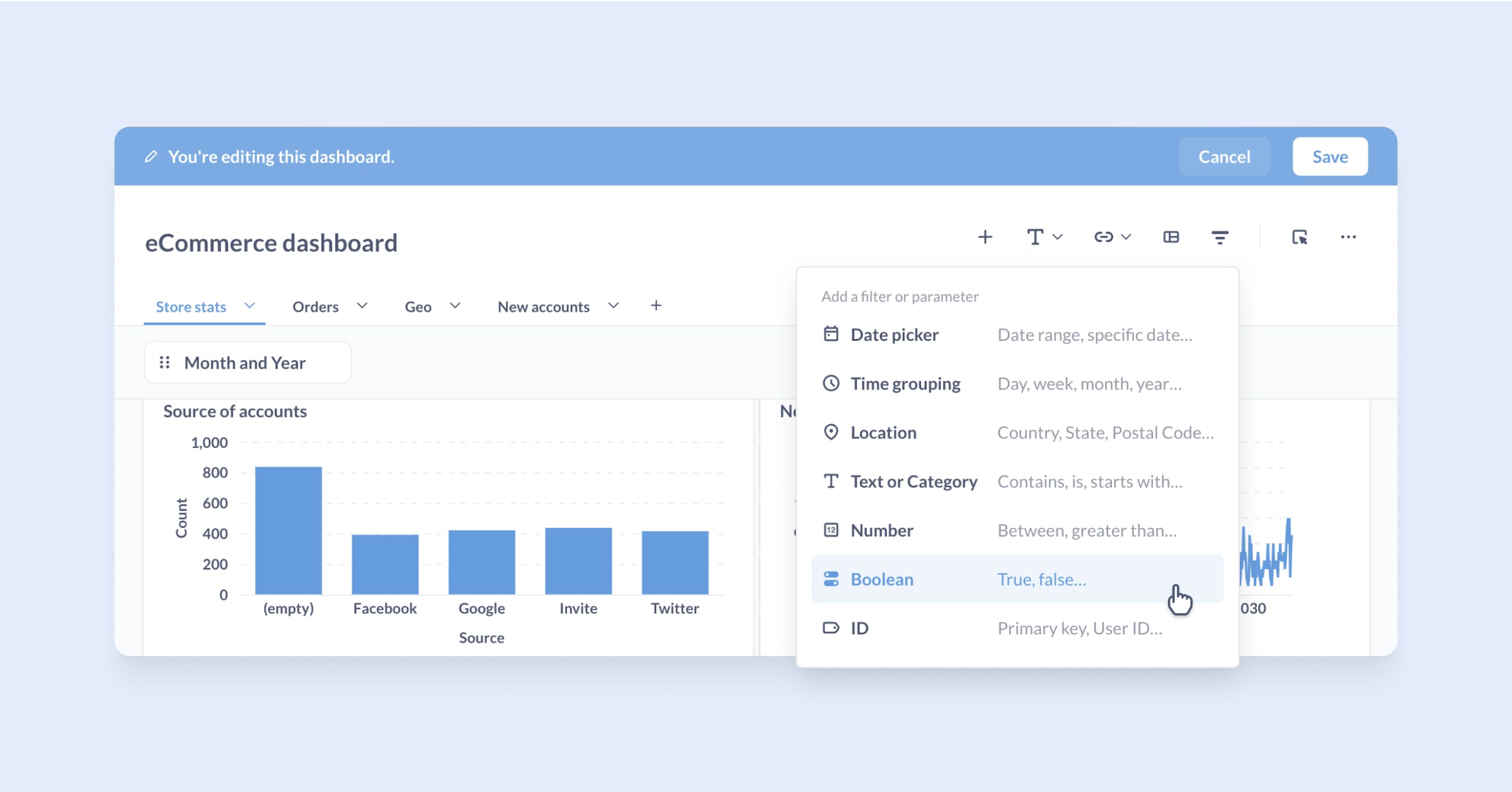 Логический фильтр дашборда