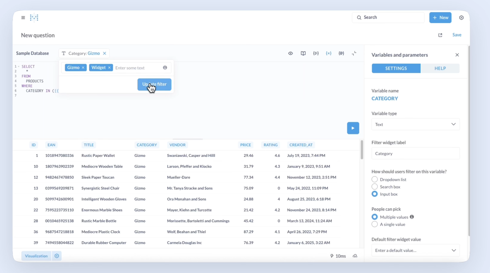 Несколько вариантов в IN