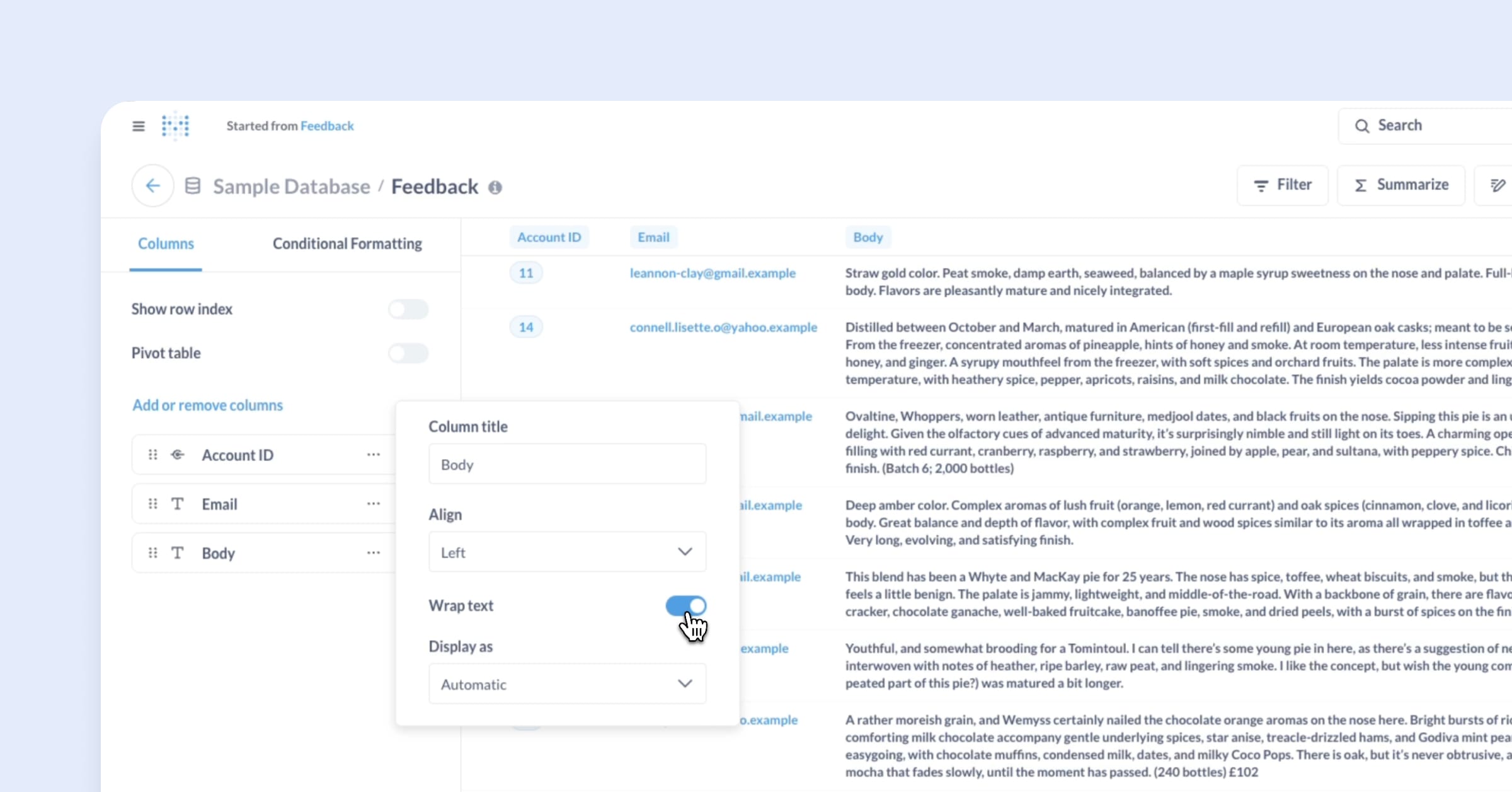Автовысота ячеек