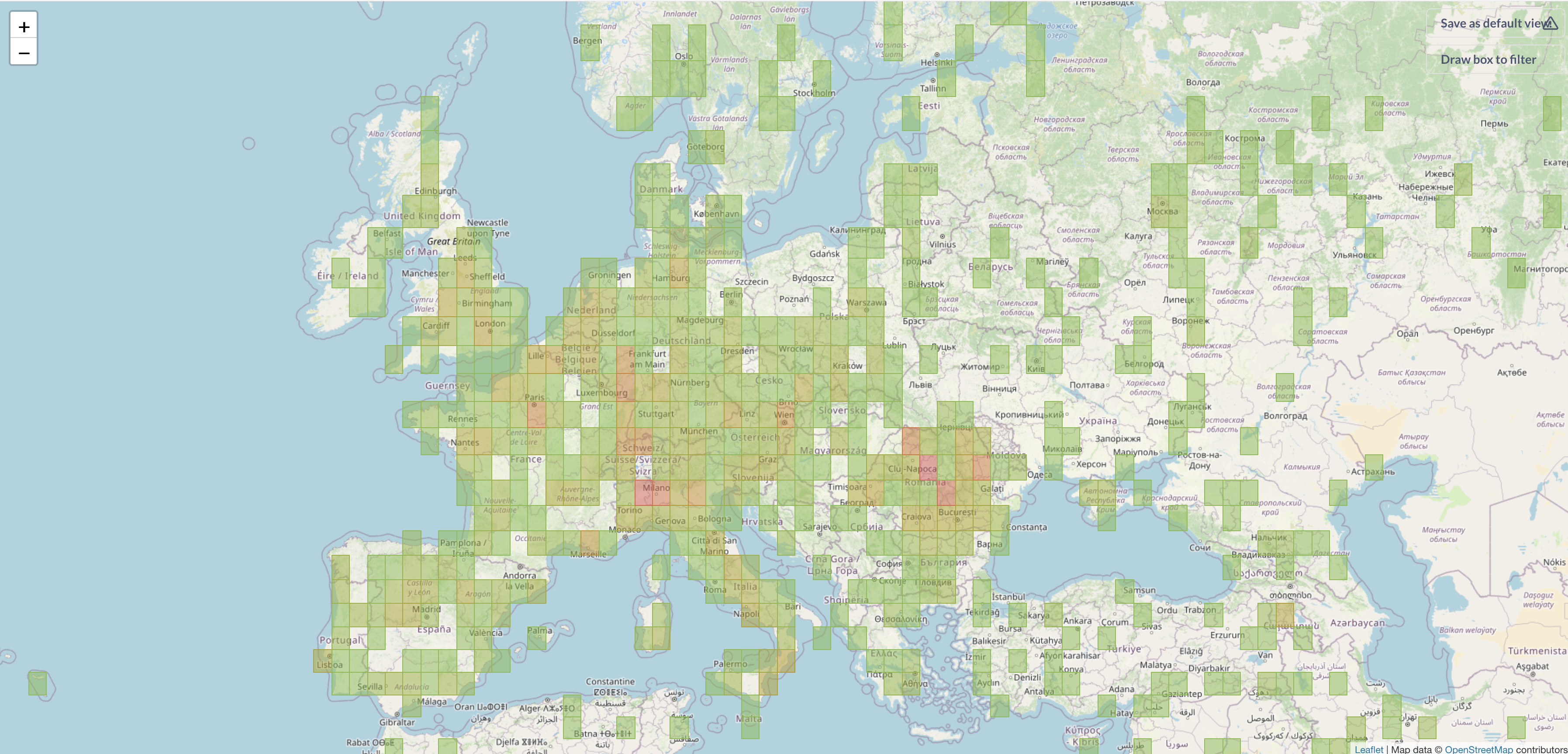 Карта с сеткой