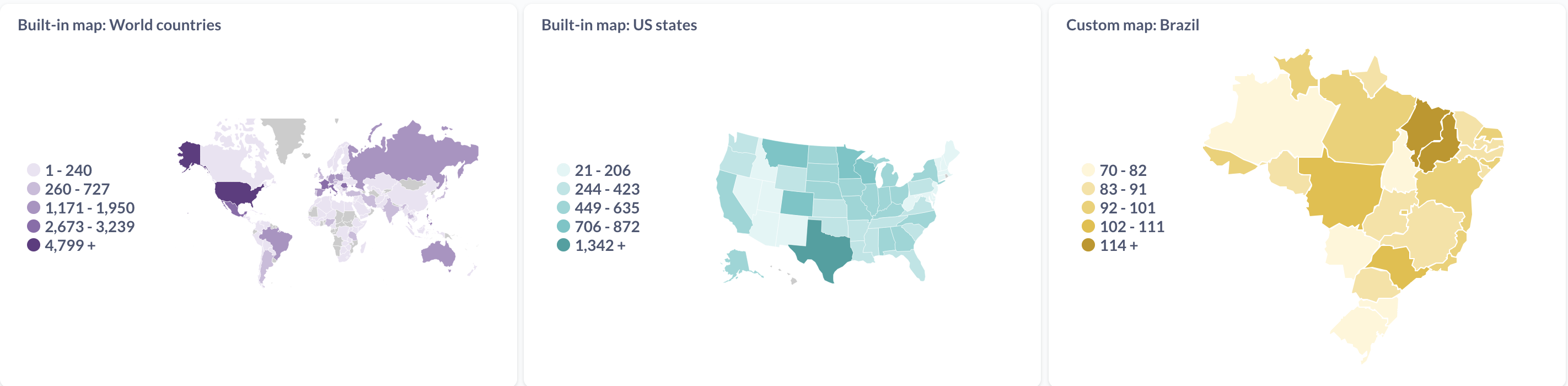 Примеры карт регионов
